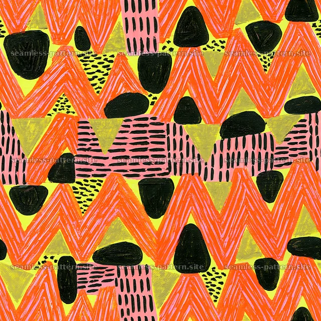 Bold Abstract Black Red Gold Seamless Pattern — seamless tileable pattern
