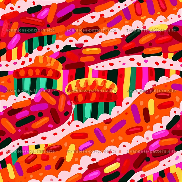 Colorful Birthday Cupcake Sprinkles Seamless Pattern — seamless tileable pattern