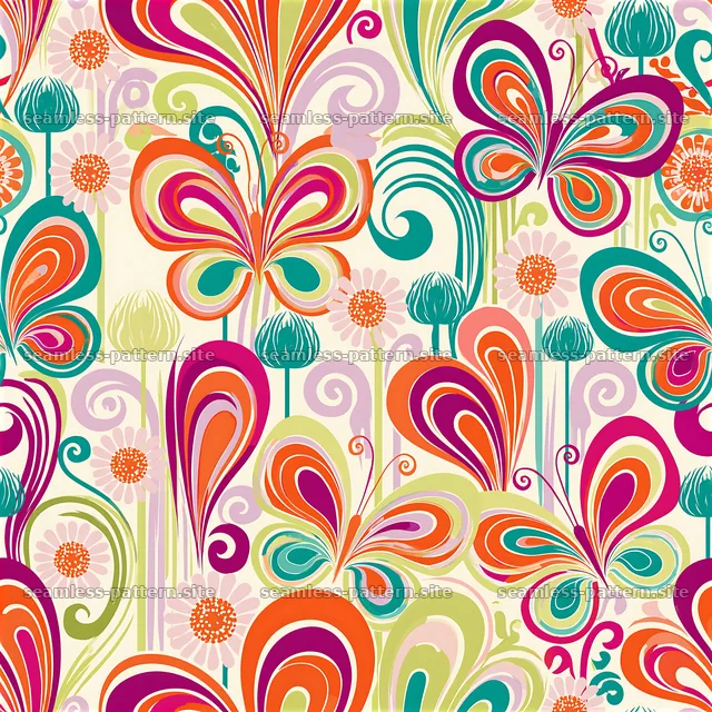 Colorful butterfly seamless pattern design for fabric and wallpaper — seamless tileable pattern