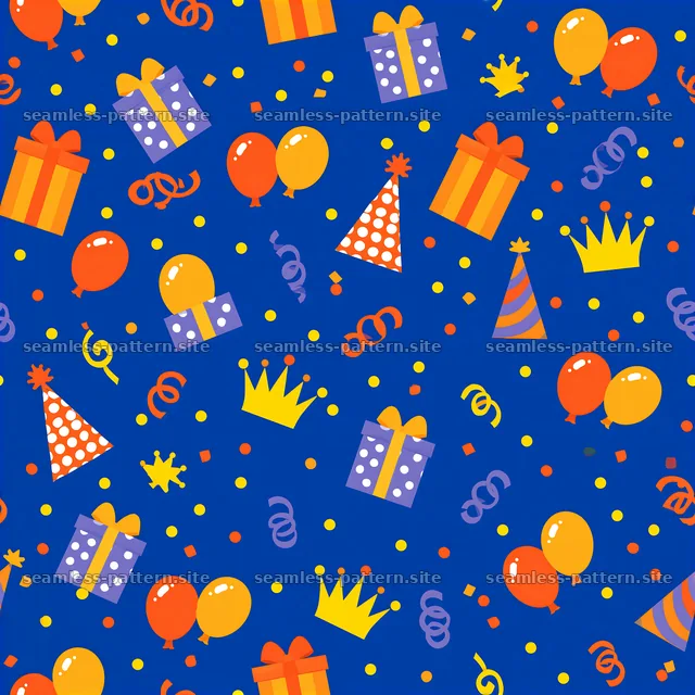 Colorful Birthday Party Supplies Seamless Pattern — seamless tileable pattern