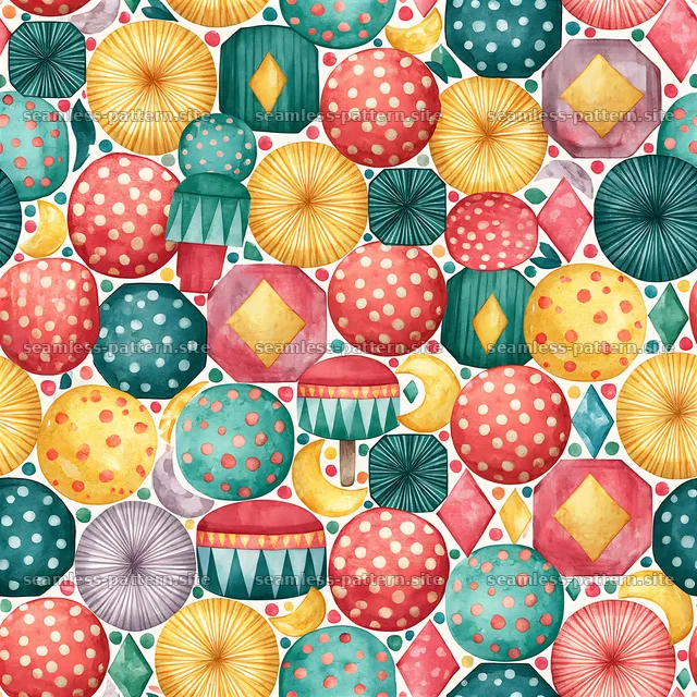 Colorful geometric seamless pattern with various shapes — seamless tileable pattern