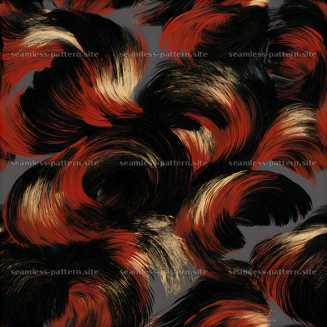 Brushstroke black red gold seamless pattern enhances visual appeal — seamless tileable pattern