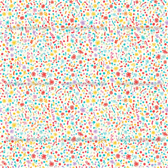 Colorful Birthday Confetti Seamless Pattern — seamless tileable pattern