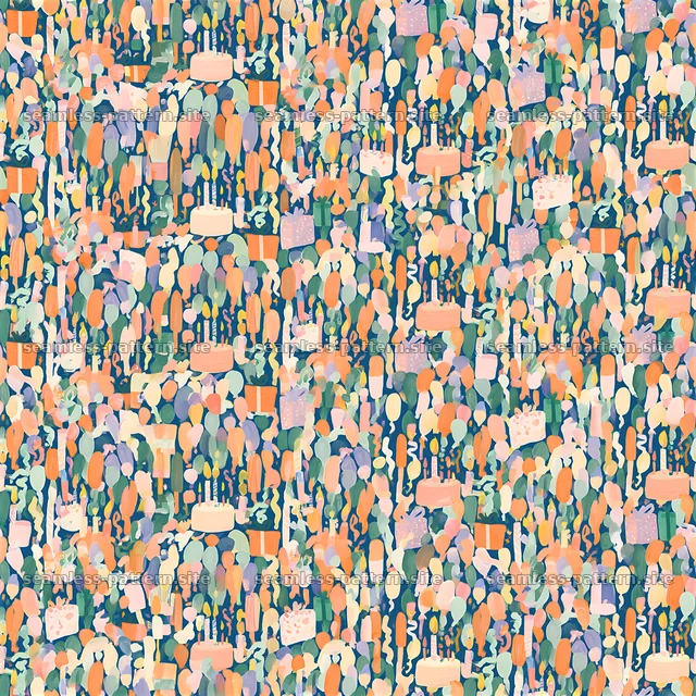 Colorful abstract pattern with balloons and party elements — seamless tileable pattern