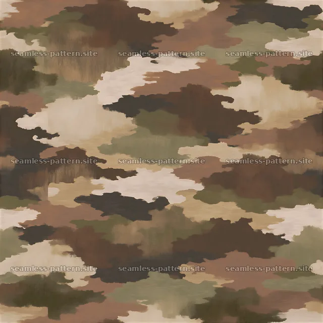 Seamless muddy camouflage pattern in shades of green and brown — seamless tileable pattern