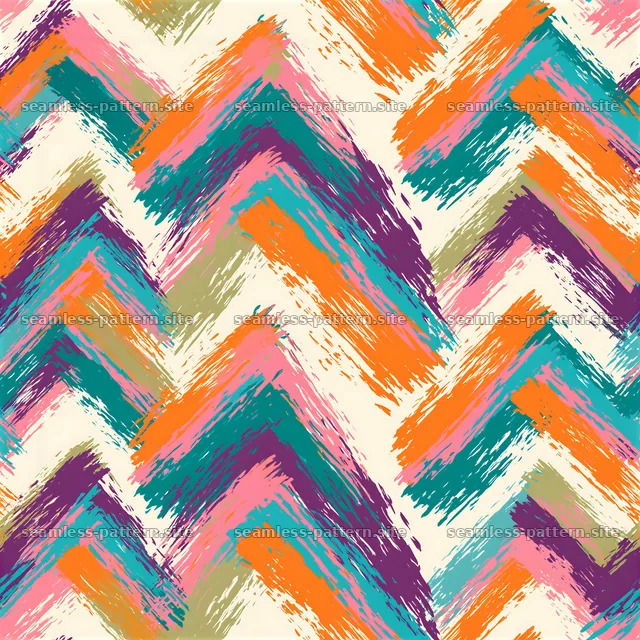 Seamless multicolor brush stroke pattern with zigzag shapes — seamless tileable pattern