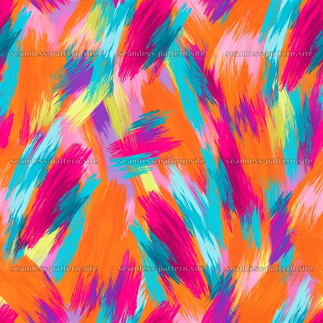 Bright loose paint strokes repeat pattern in vibrant colors — seamless tileable pattern