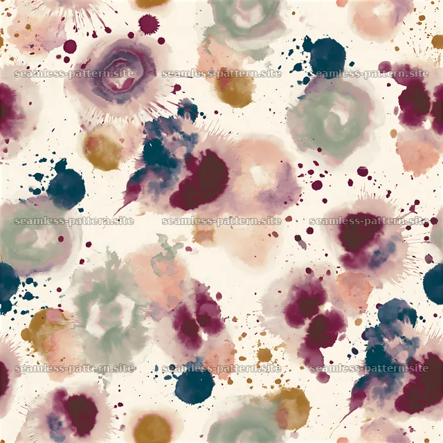 Bold color splatters seamless pattern with varying circular shapes — seamless tileable pattern