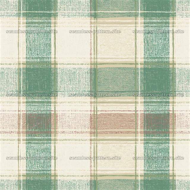 Colorful Plaid Seamless Pattern in Teal and Cream — seamless tileable pattern