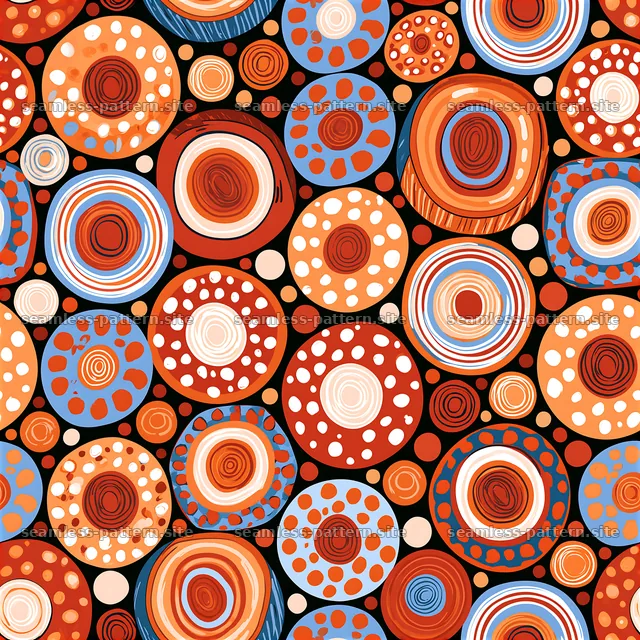Colorful Polka Dot Seamless Pattern with Abstract Circles — seamless tileable pattern