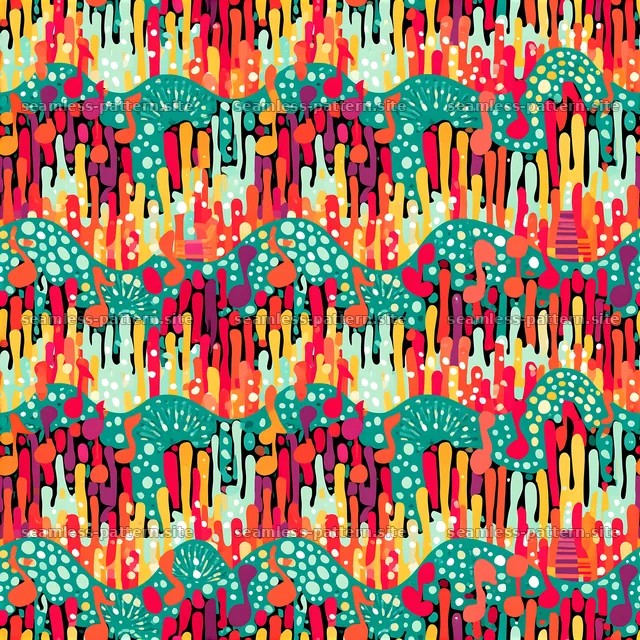 Colorful Abstract Musical Notes Seamless Pattern — seamless tileable pattern