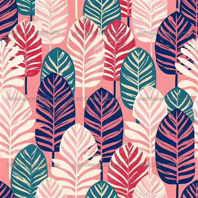 Colorful Botanical Leaf Seamless Pattern — seamless tileable pattern