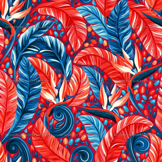 Vibrant leaf design in a seamless pattern on a colorful background — seamless tileable pattern