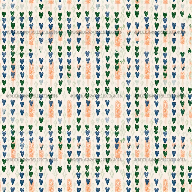 Heart and Sparkle Seamless Pattern with Popsicles — seamless tileable pattern