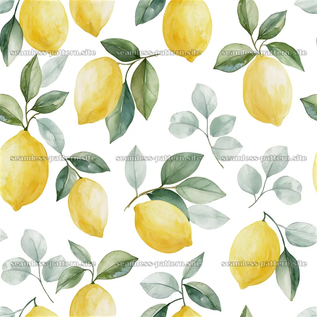 Vibrant lemons and leaves seamless pattern for a fresh design — seamless tileable pattern