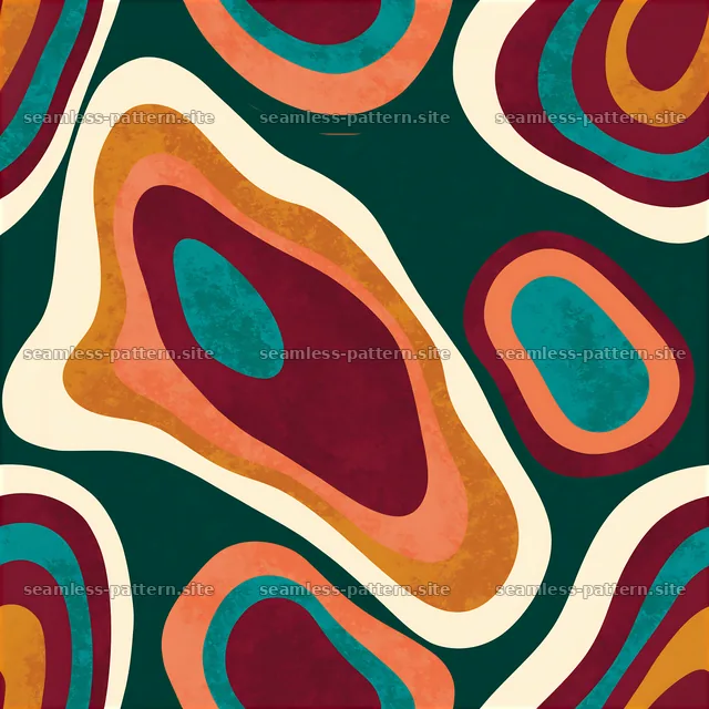 Colorful layered blobs seamless pattern creates a vibrant visual — seamless tileable pattern