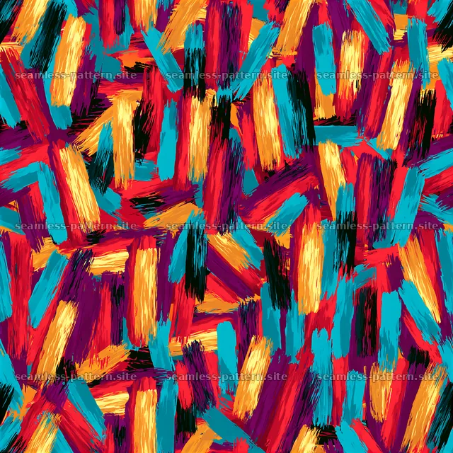 Colorful hand painted strokes seamless pattern with bold brush colors — seamless tileable pattern