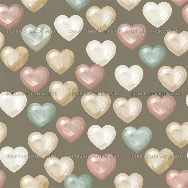 Heart gemstones tileable pattern with varying color shades — seamless tileable pattern