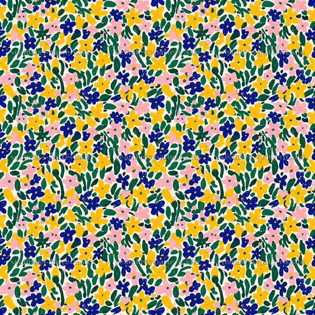 Retro Rainbow Flowers Seamless Pattern — seamless tileable pattern
