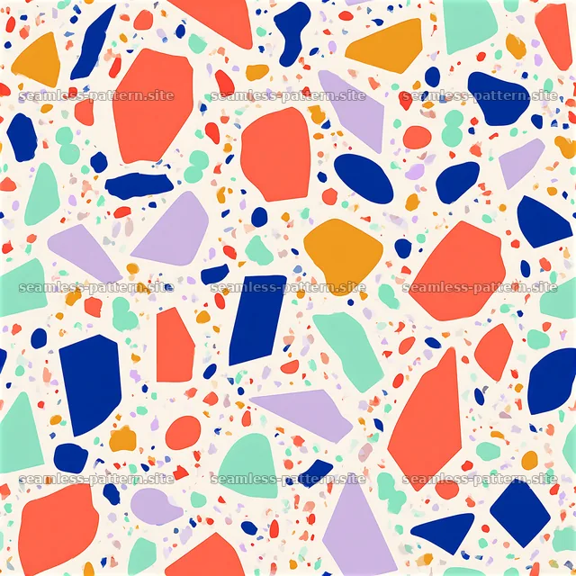 Colorful Terrazzo Shapes Seamless Pattern — seamless tileable pattern