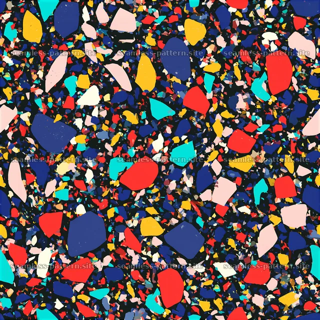 Colorful Terrazzo Seamless Pattern with Irregular Chips — seamless tileable pattern