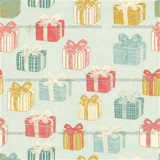 Colorful Gift Boxes and Bows Seamless Pattern — seamless tileable pattern