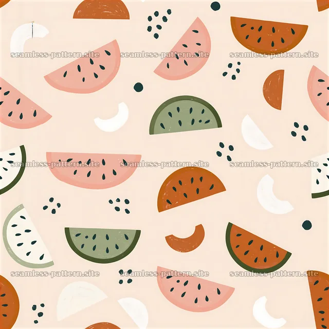 Playful watermelon seamless pattern for kids — seamless tileable pattern