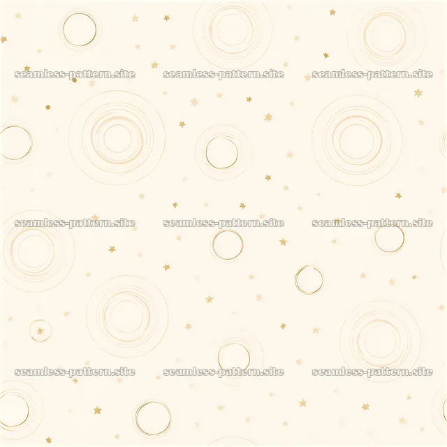 Tileable texture featuring golden halos and soft stars in a seamless — seamless tileable pattern