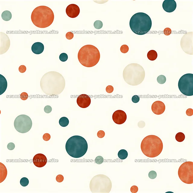 Colorful Hand-Painted Circle Seamless Pattern — seamless tileable pattern