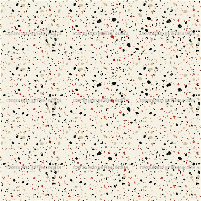 Organic spot pattern with black, red, and gold elements — seamless tileable pattern