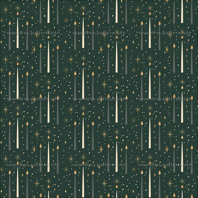 Birthday candles seamless pattern with stars and dots — seamless tileable pattern