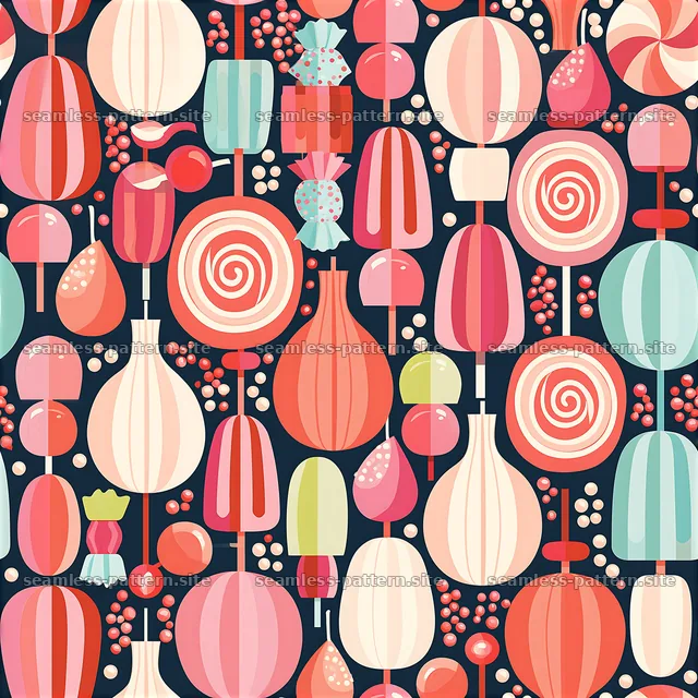 Colorful candy and lollipop seamless pattern — seamless tileable pattern