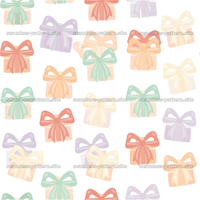 Pastel Gift Boxes and Bows Seamless Pattern — seamless tileable pattern
