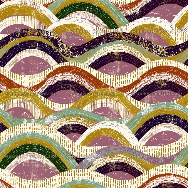 Colorful Abstract Ocean Wave Seamless Pattern — seamless tileable pattern