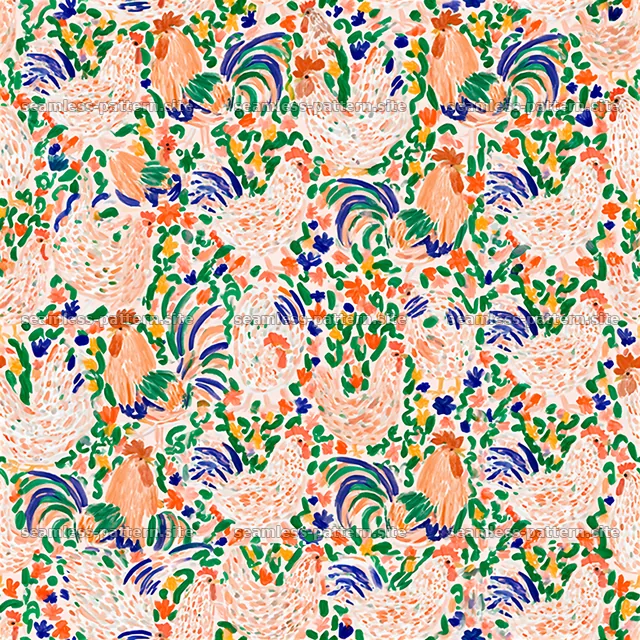 Colorful folk floral and botanical seamless pattern — seamless tileable pattern