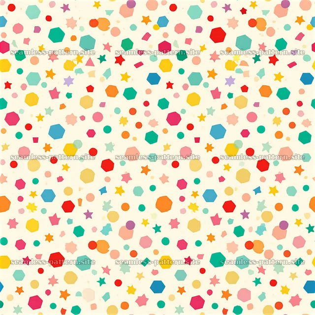 Colorful Geometric Shapes Seamless Pattern for Kids — seamless tileable pattern