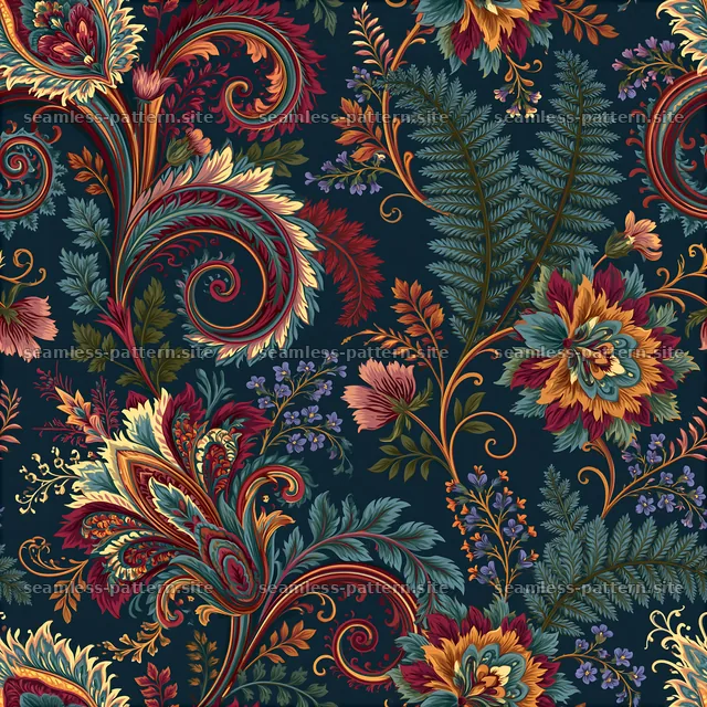 Colorful floral repeat pattern seamless pattern for fabric and wallpaper — seamless tileable pattern