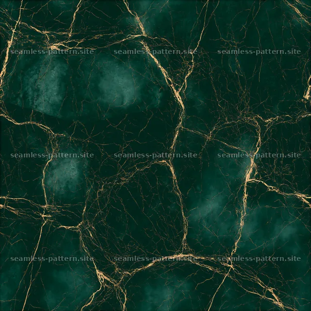 Seamless emerald marble pattern with gold veins — seamless tileable pattern