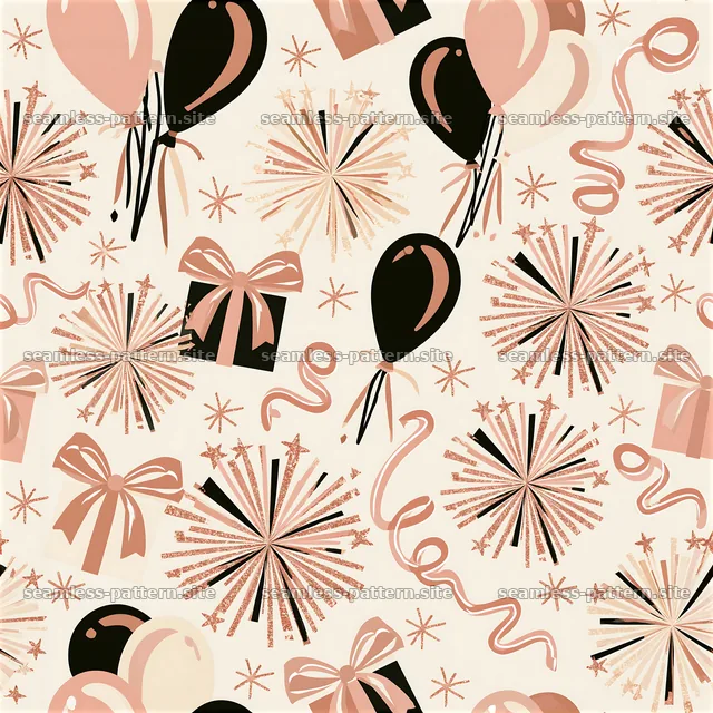 Retro Birthday Celebration Seamless Pattern with Balloons — seamless tileable pattern