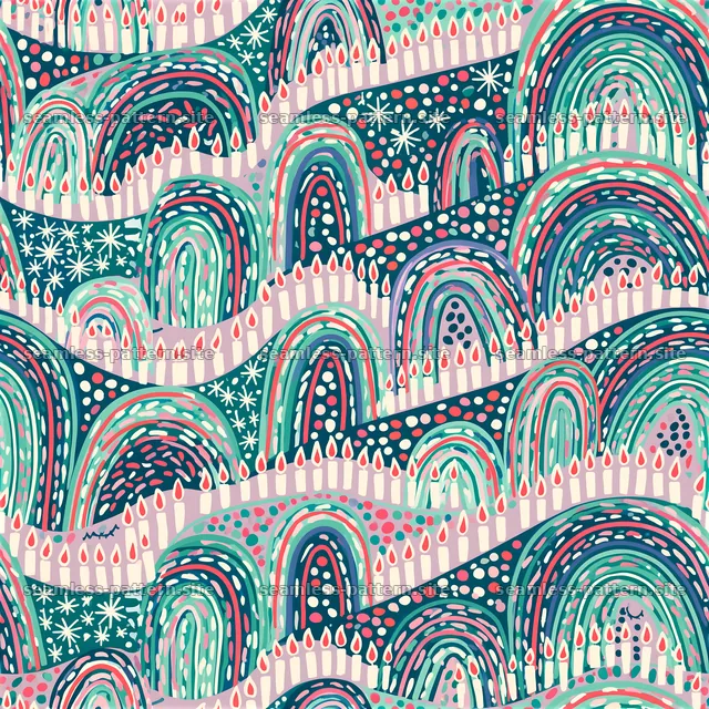 Colorful Birthday Candle and Rainbow Seamless Pattern — seamless tileable pattern