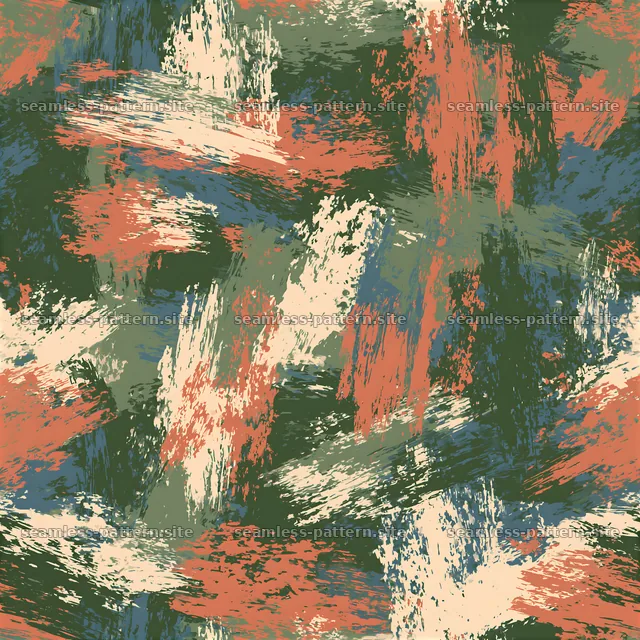 Seamless camouflage pattern with abstract military brush marks — seamless tileable pattern
