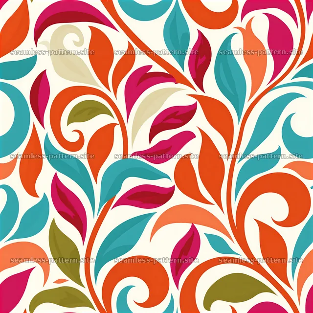 Colorful Abstract Vines Seamless Pattern — seamless tileable pattern