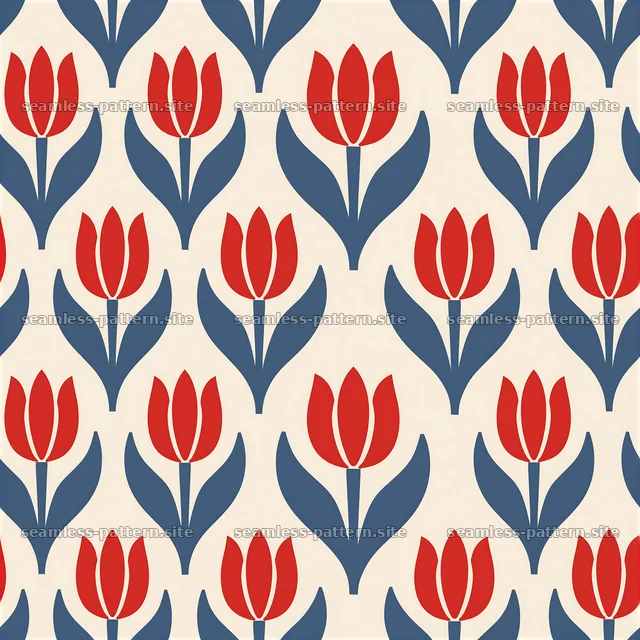 Tulip tileable pattern seamless pattern with floral design — seamless tileable pattern