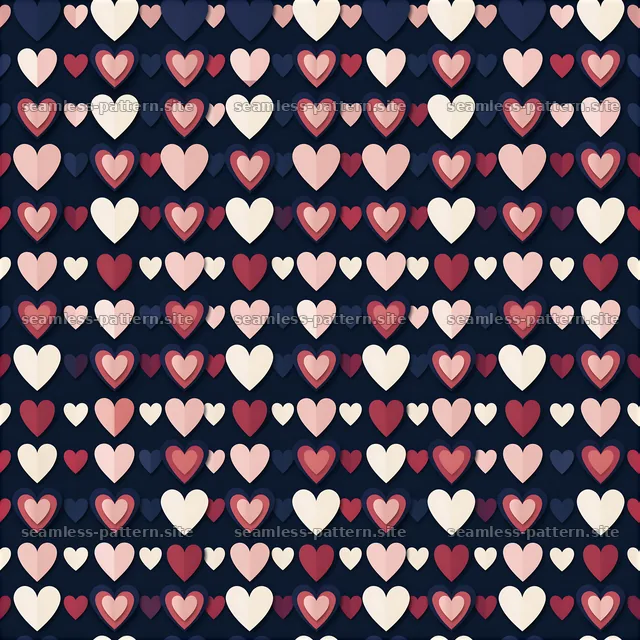 Seamless heart paper cut pattern in pink and cream — seamless tileable pattern