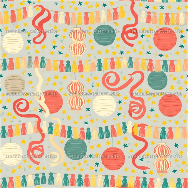 Colorful Party Decorations Seamless Pattern — seamless tileable pattern