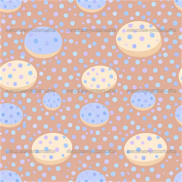 Retro Rainbow Dots and Cookie Shapes Seamless Pattern — seamless tileable pattern