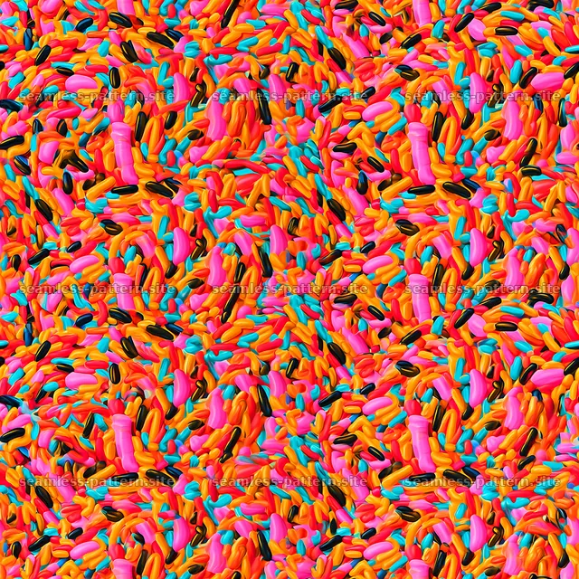 Colorful abstract pattern with shapes in vibrant hues — seamless tileable pattern