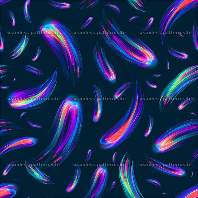 Vibrant abstract pattern with colorful strokes on a dark background — seamless tileable pattern