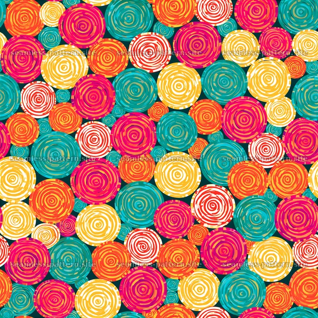 Bright Spiral Circle Seamless Pattern — seamless tileable pattern