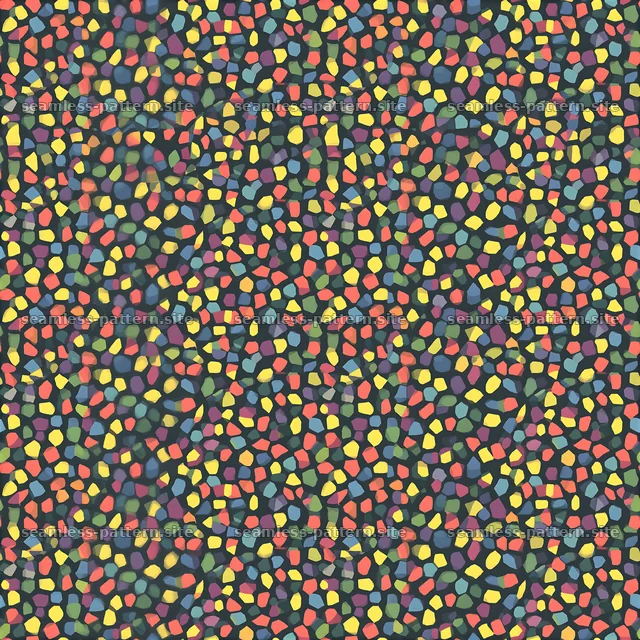 Bright abstract mosaic shapes repeat pattern of various colors — seamless tileable pattern
